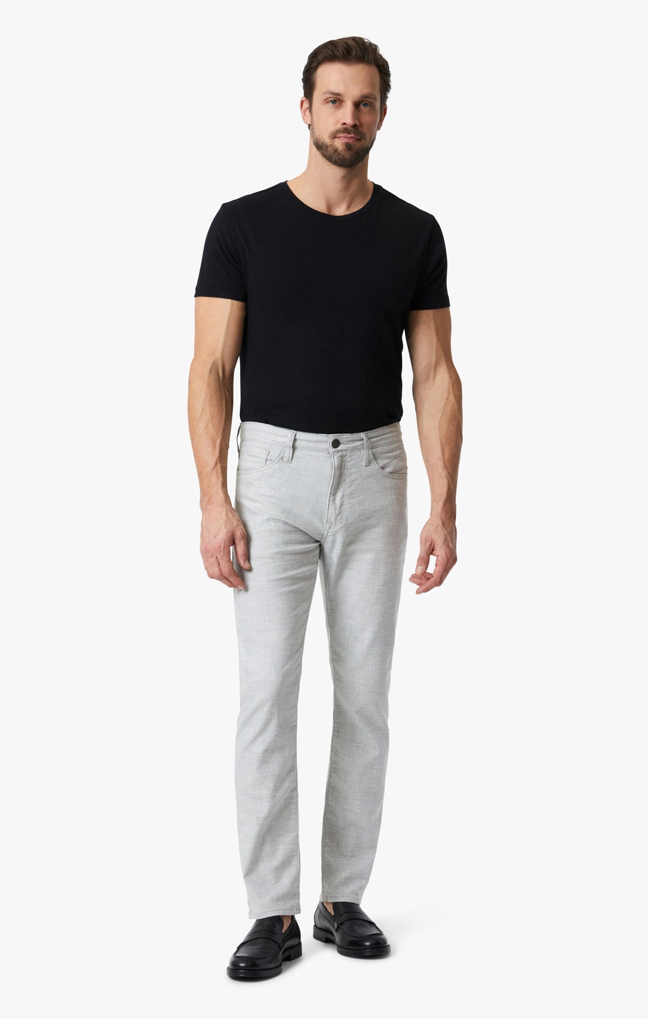 34 Heritage Courage Straight Leg Pants In Light Grey Hemp