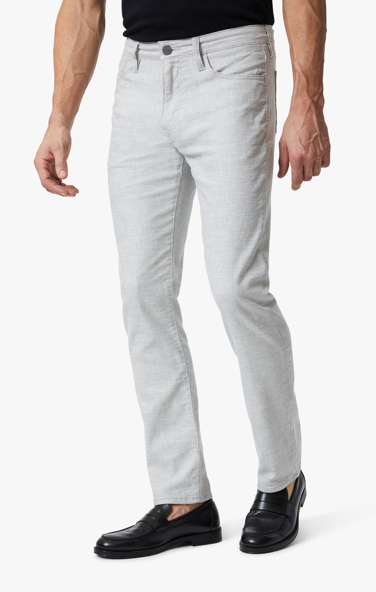 34 Heritage Courage Straight Leg Pants In Light Grey Hemp