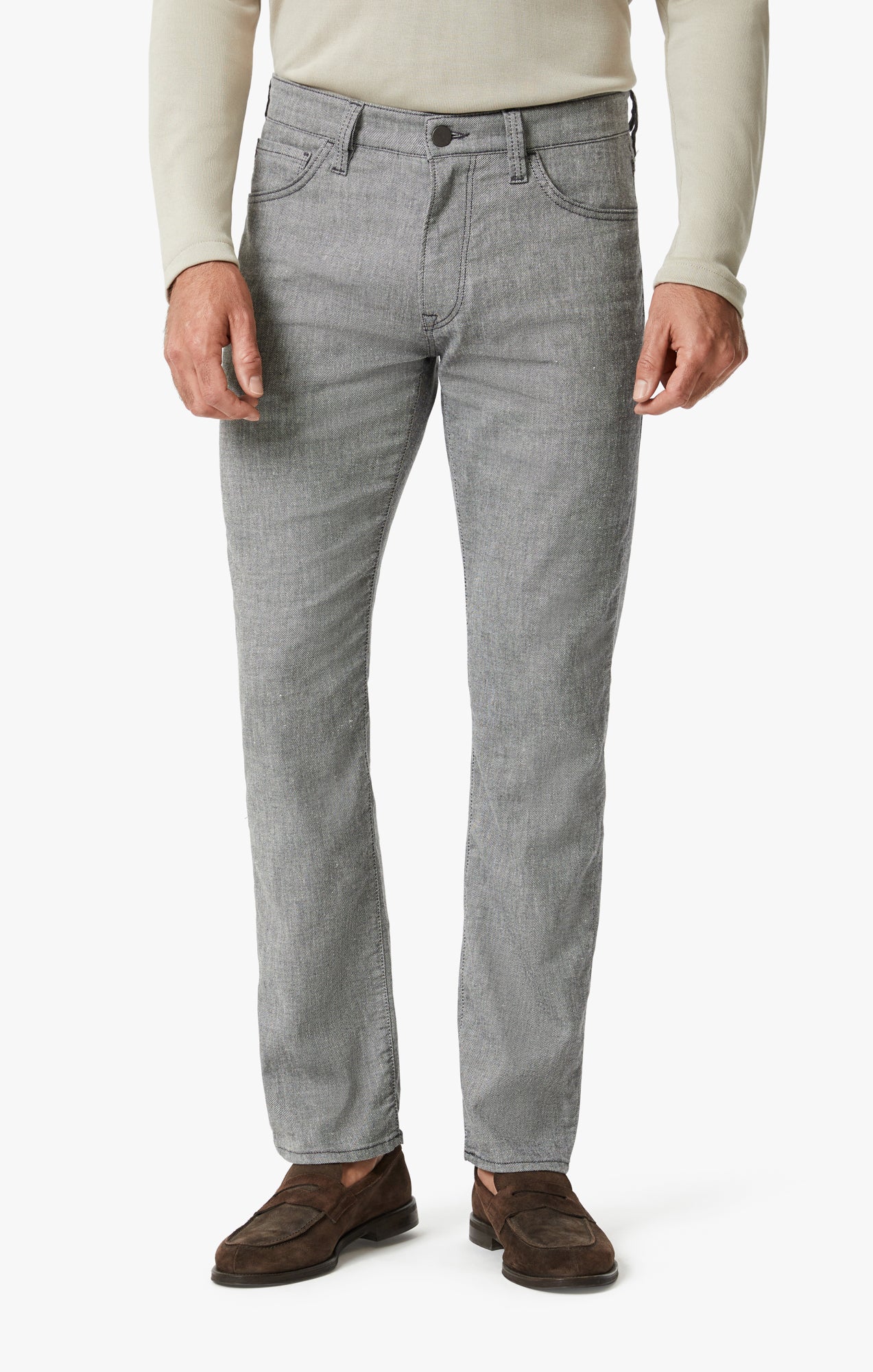 34 Heritage Charisma Relaxed Straight Leg Pants In Anthracite Hemp