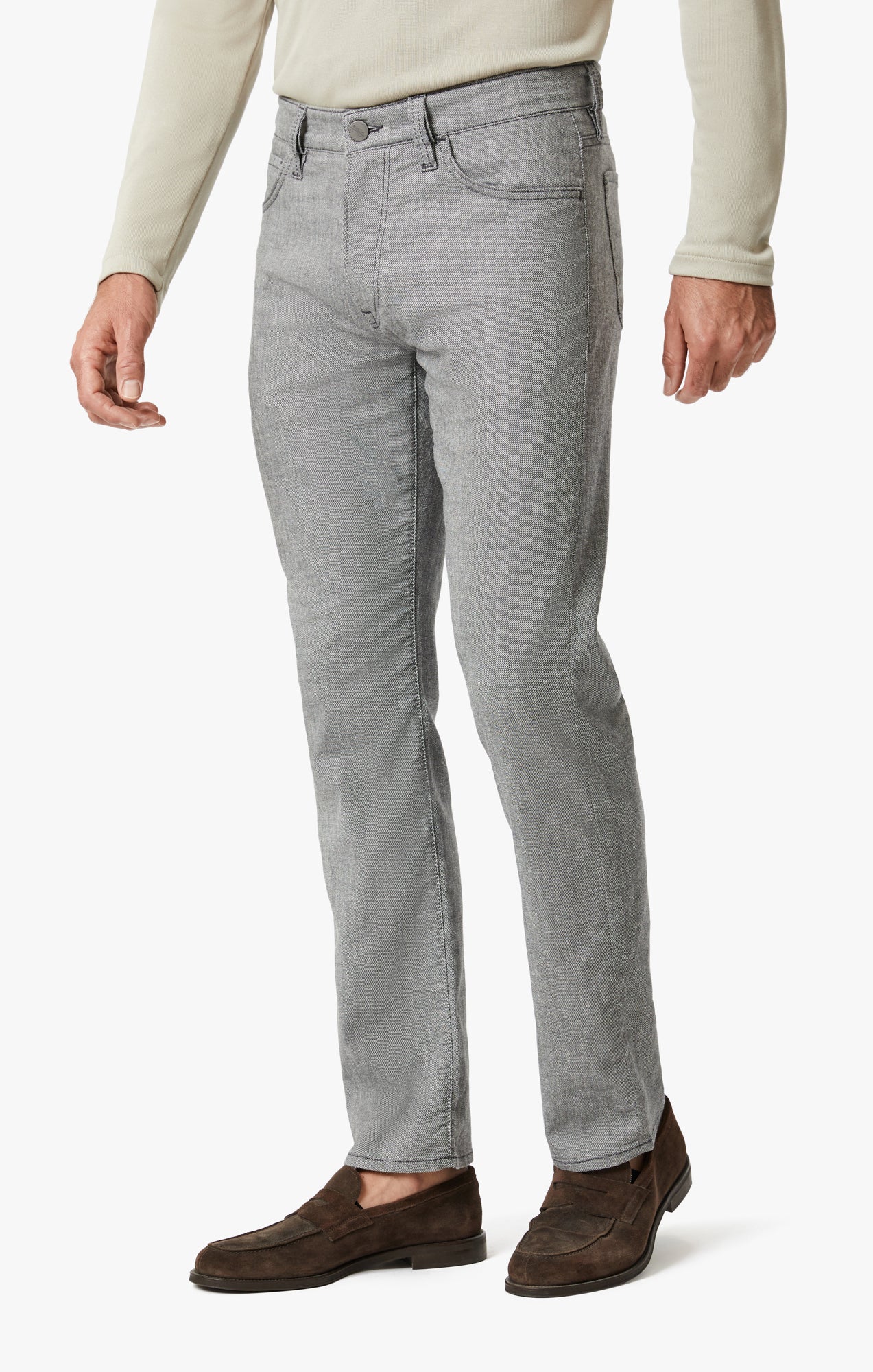 34 Heritage Charisma Relaxed Straight Leg Pants In Anthracite Hemp