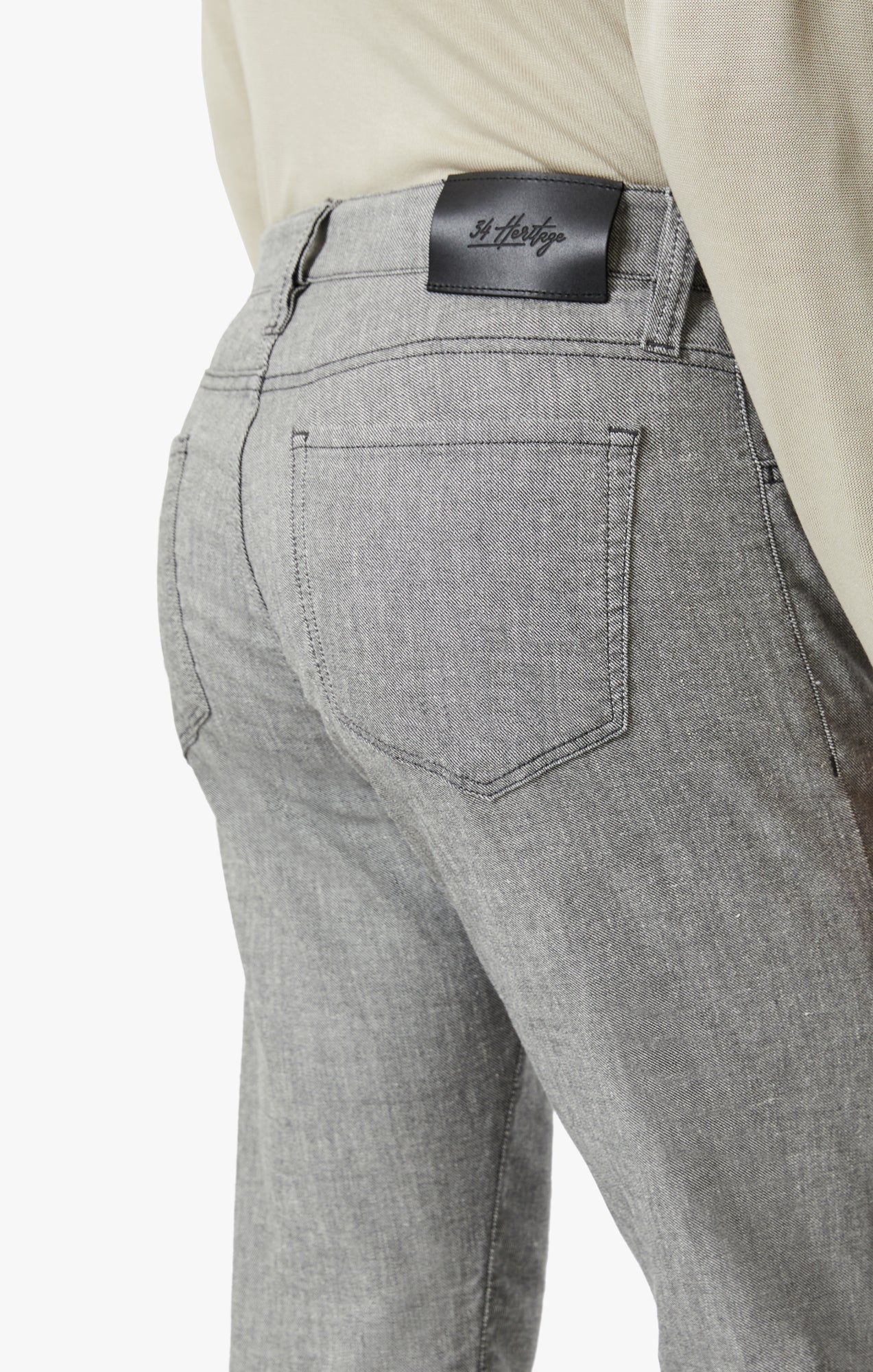 34 Heritage Charisma Relaxed Straight Leg Pants In Anthracite Hemp