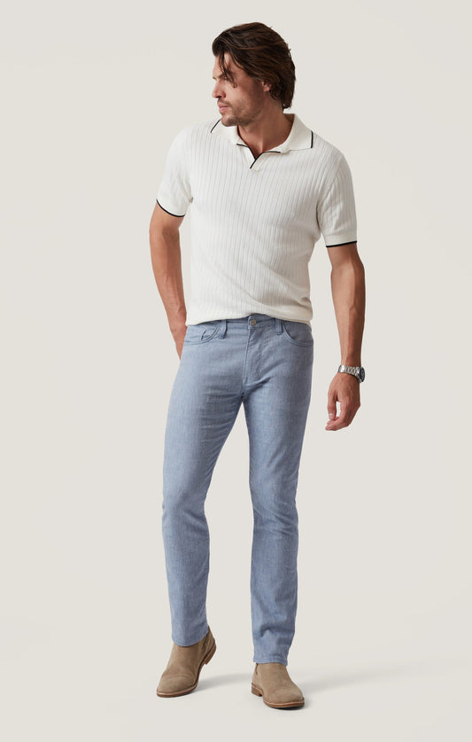 34 Heritage Courage Straight Leg Pants in Blue Hemp