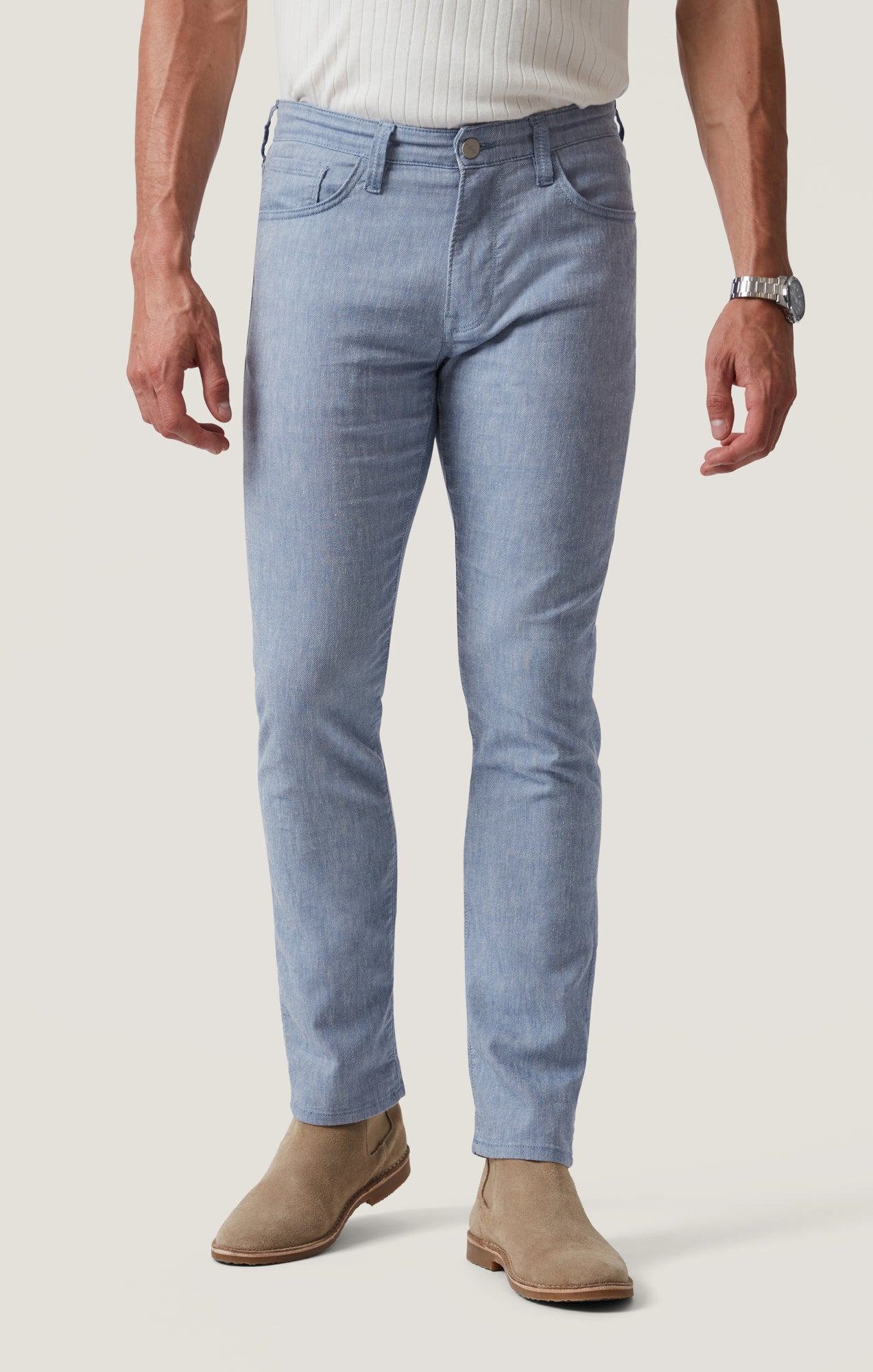 34 Heritage Courage Straight Leg Pants in Blue Hemp