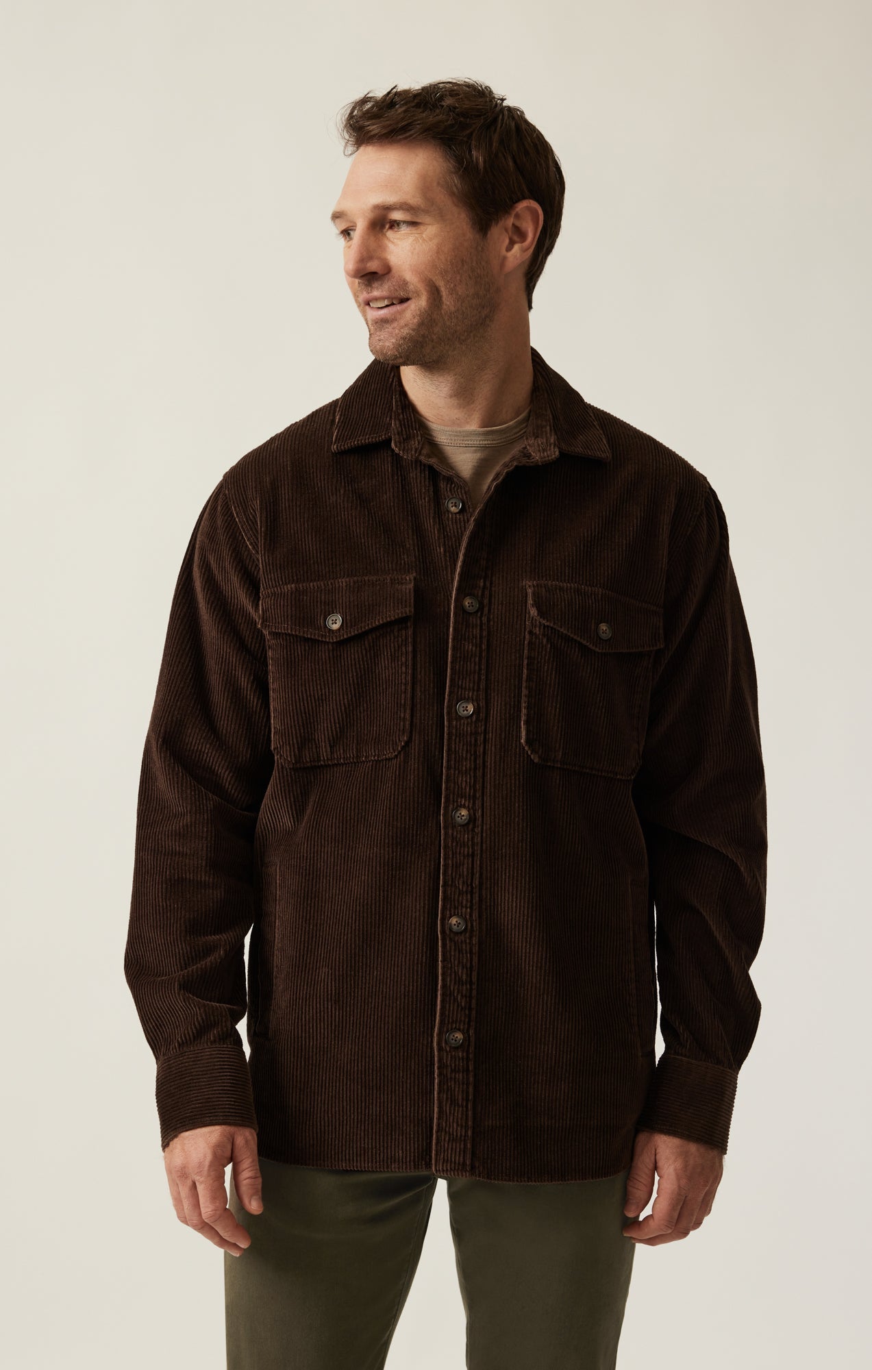 34 Heritage Overshirt in Chocolate Brown