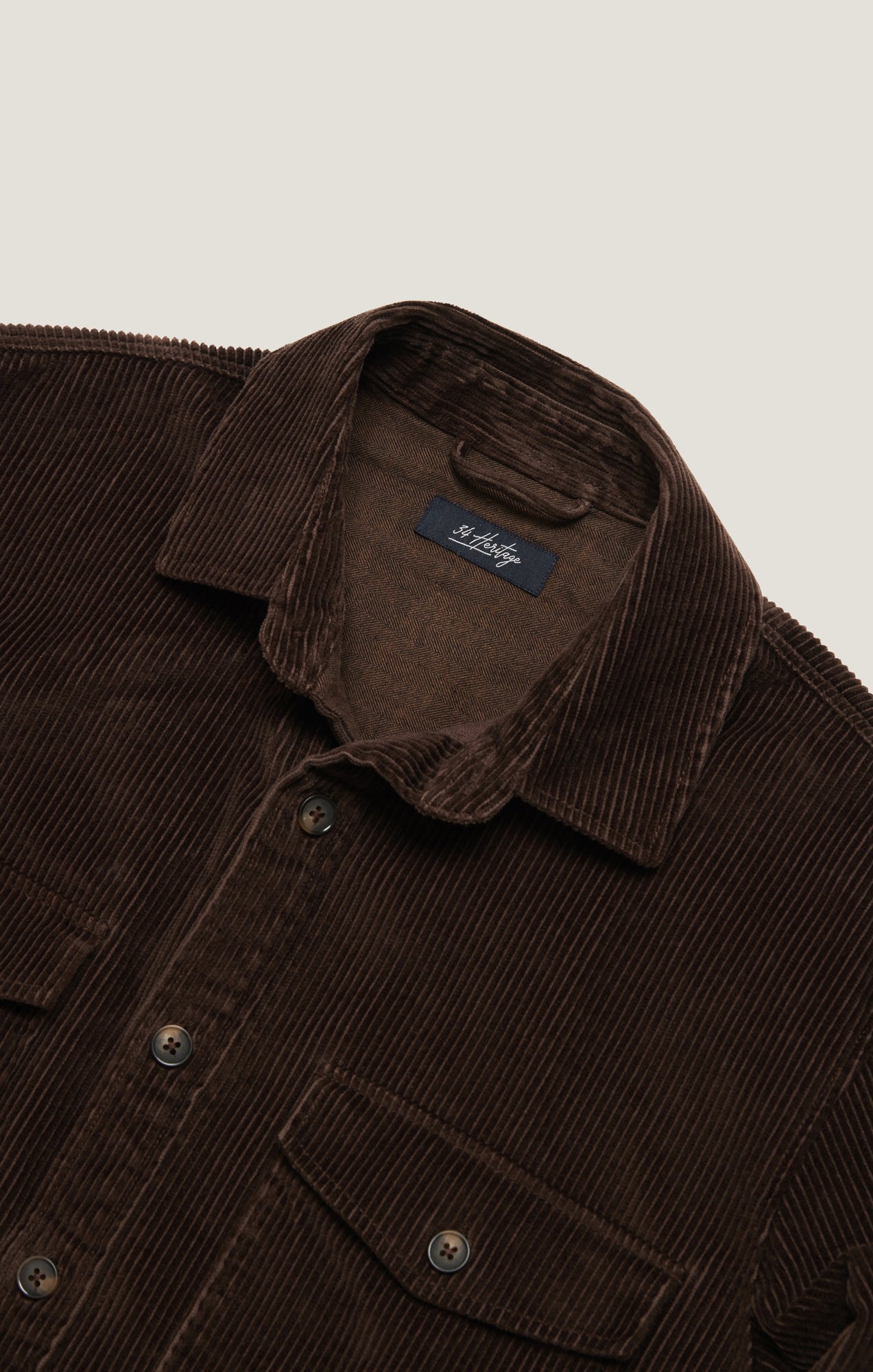34 Heritage Overshirt in Chocolate Brown