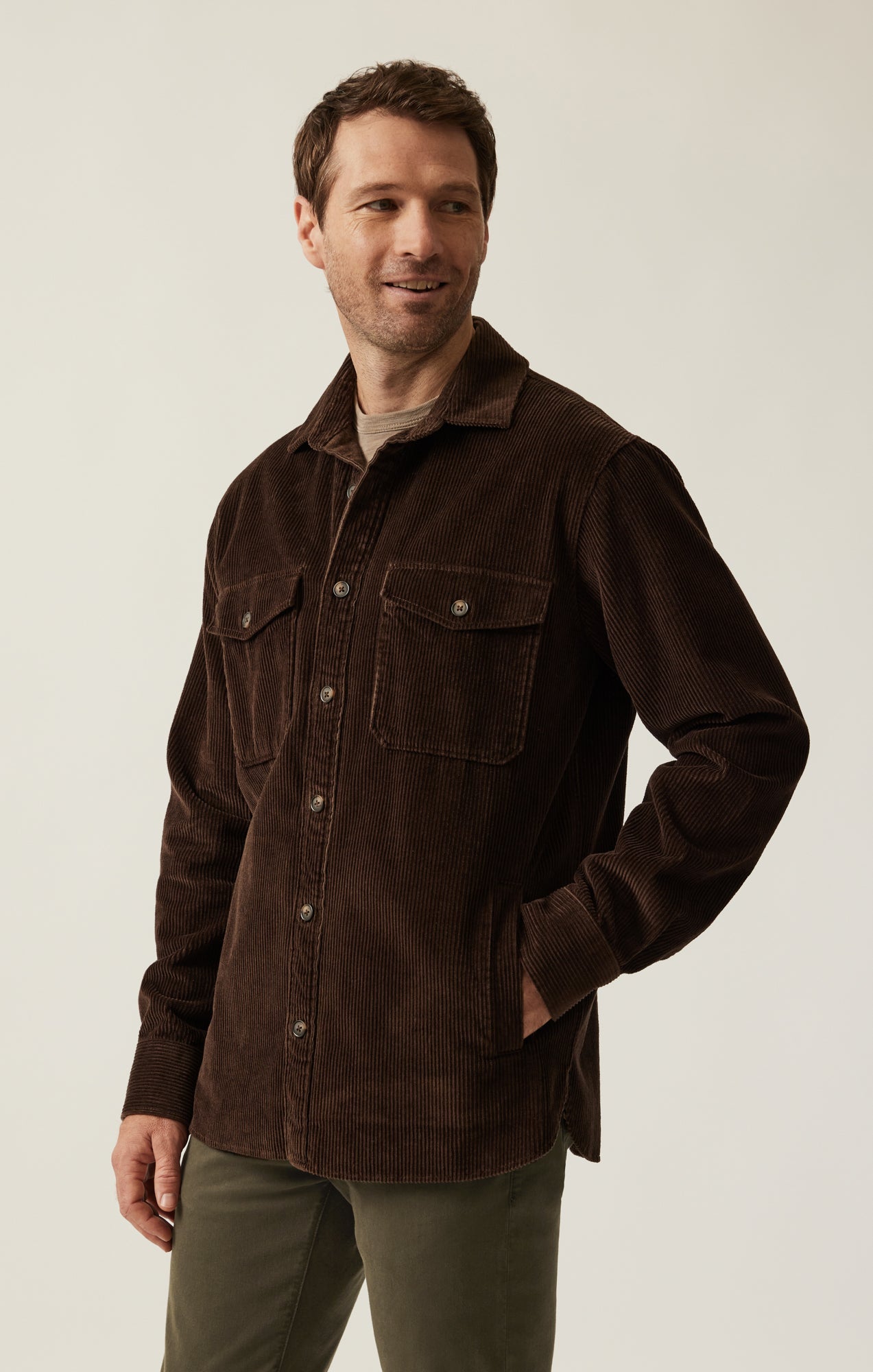 34 Heritage Overshirt in Chocolate Brown