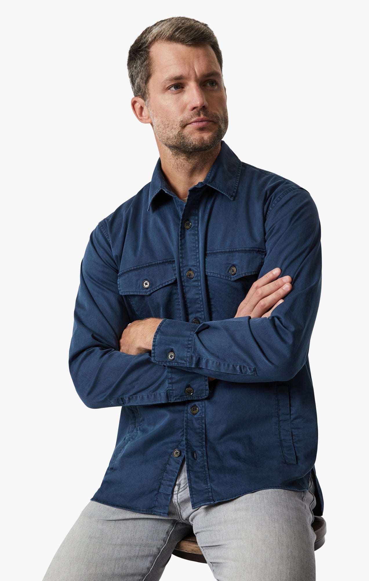 34 Heritage Overshirt In Dark Blue