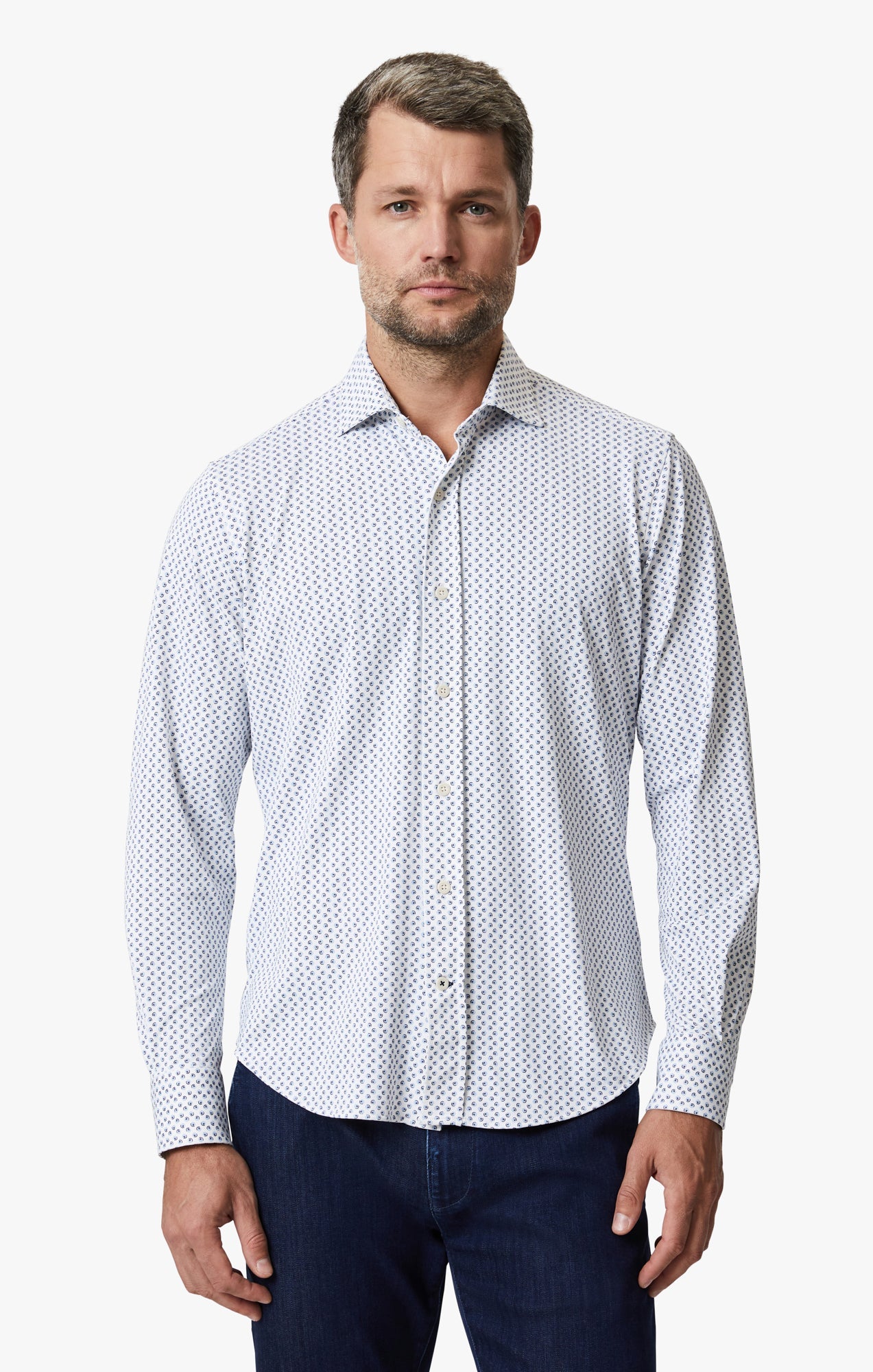 34 Heritage Ocean Dot Shirt In White
