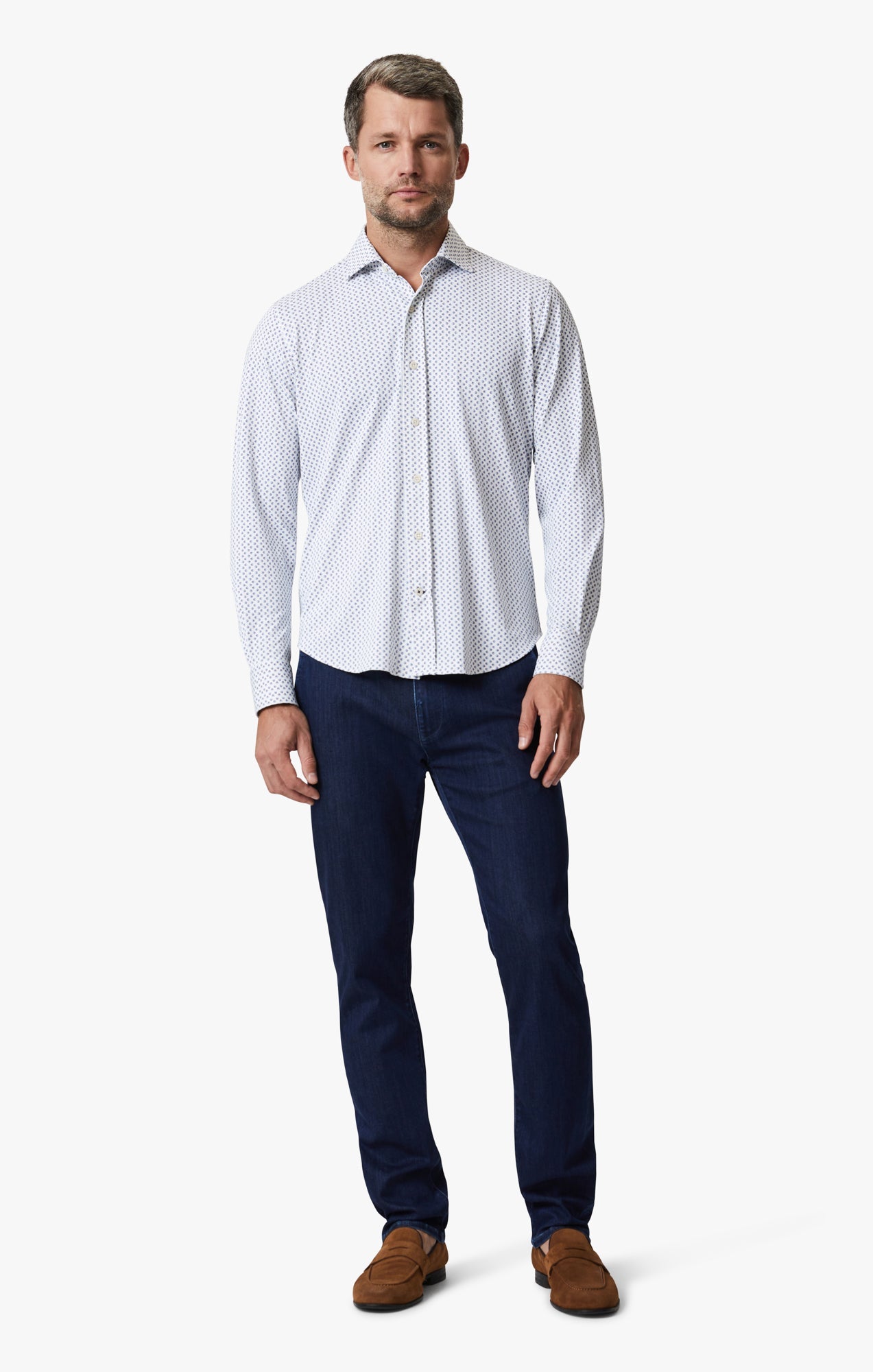 34 Heritage Ocean Dot Shirt In White
