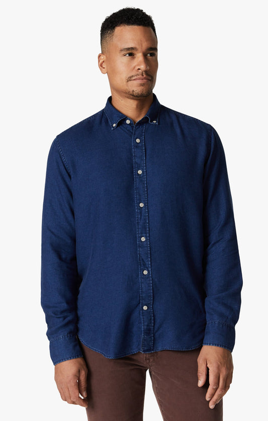 34 Heritage Men's Denim Shirt In Mid Indigo | 34 Heritage