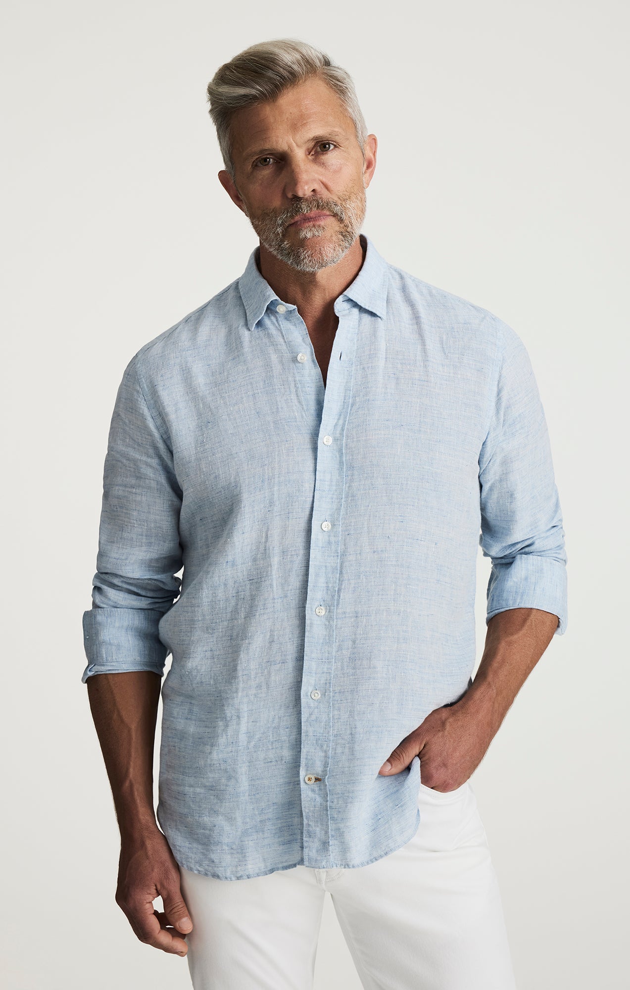 34 Heritage Linen Shirt In Blue