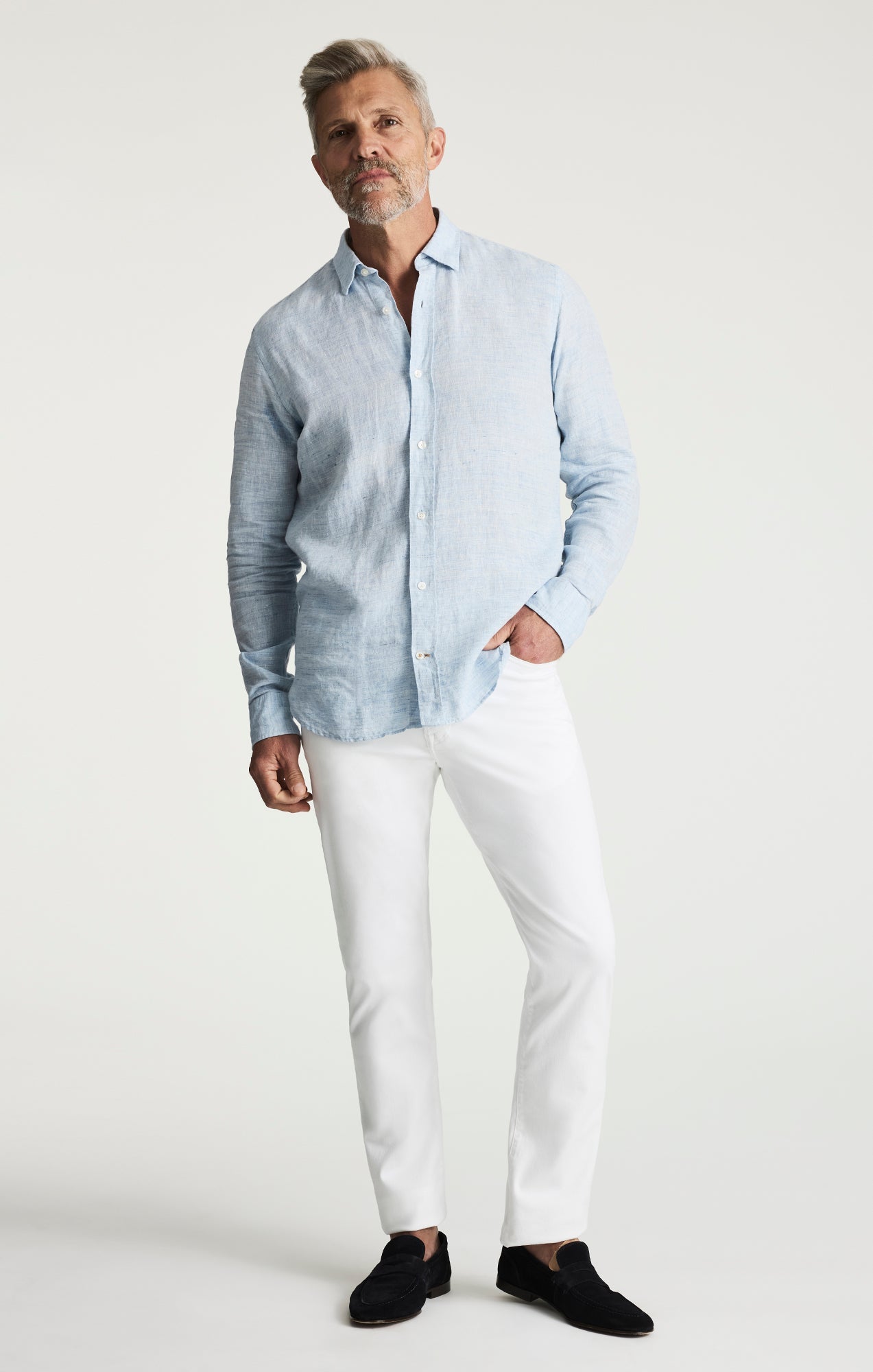 34 Heritage Linen Shirt In Blue