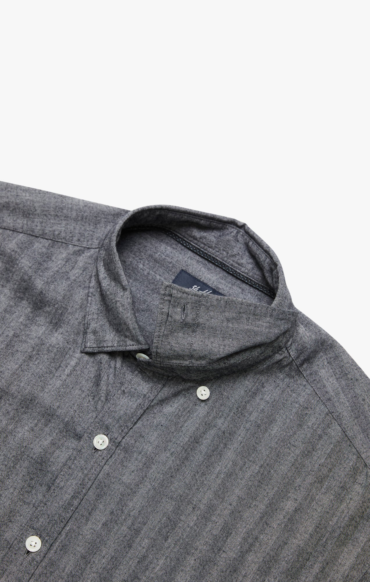 34 Heritage Herringbone Shirt In Anthracite Melange