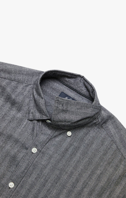 34 Heritage Herringbone Shirt In Anthracite Melange