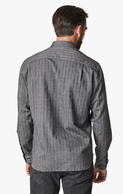 34 Heritage Herringbone Shirt In Anthracite Melange