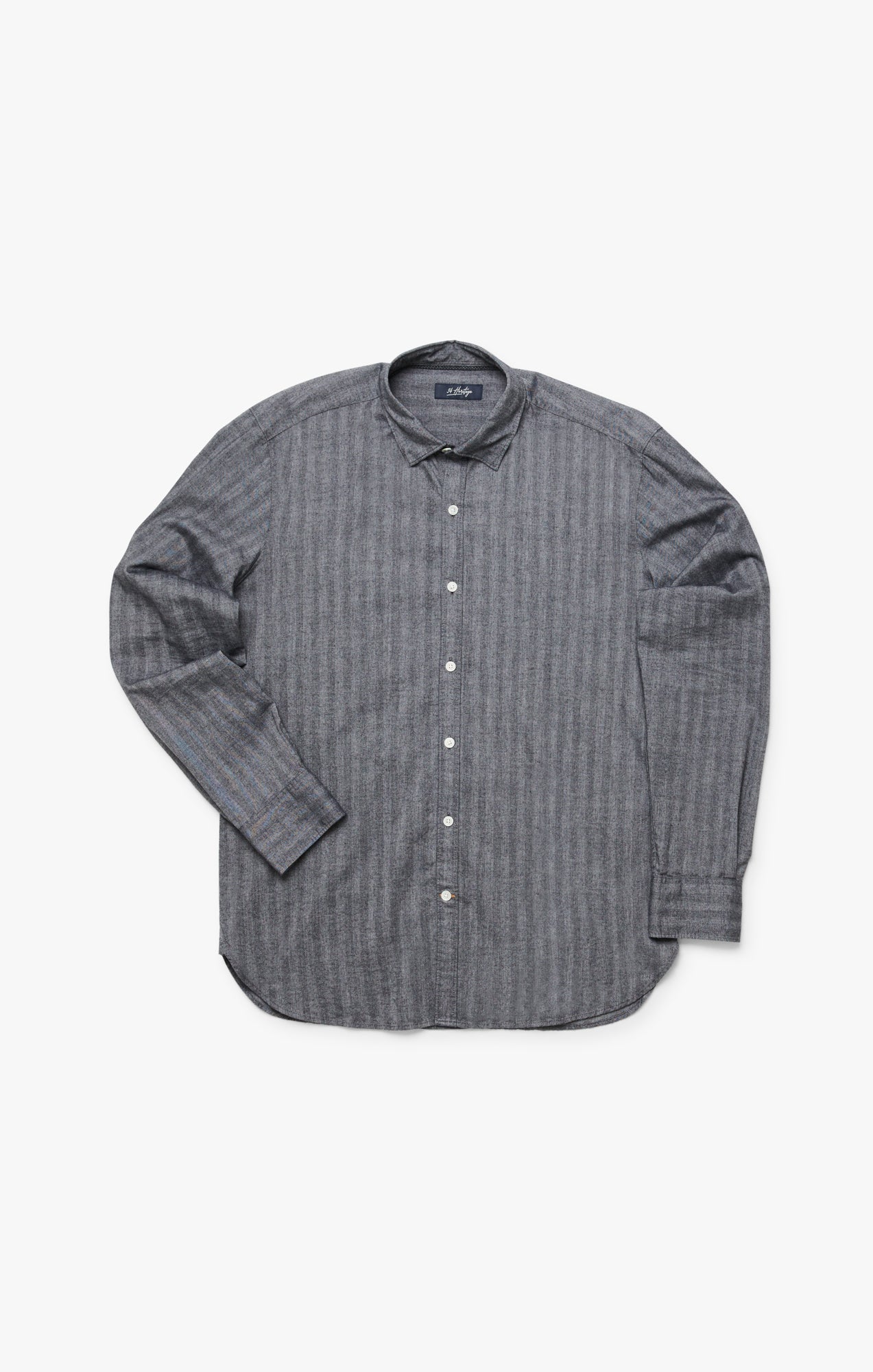 34 Heritage Herringbone Shirt In Anthracite Melange