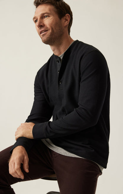 34 Heritage Long Sleeve Henley In Black