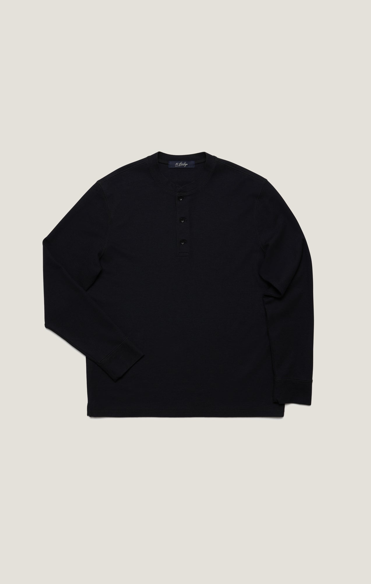 34 Heritage Long Sleeve Henley In Black