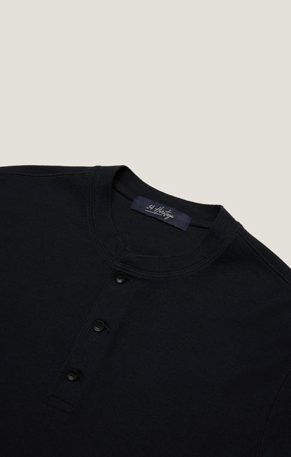 34 Heritage Long Sleeve Henley In Black