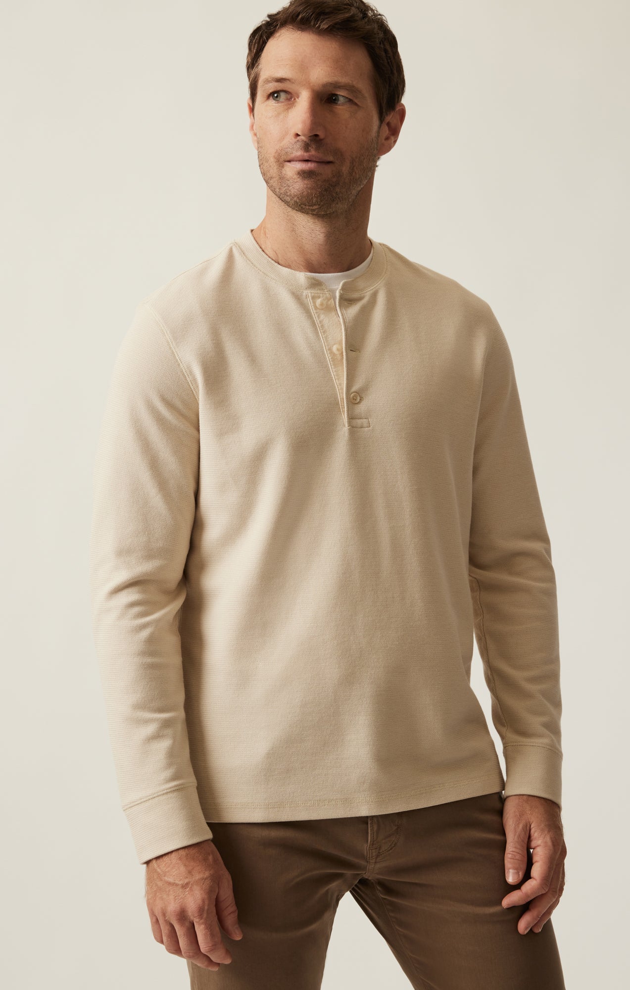 34 Heritage Long Sleeve Henley In Oatmeal