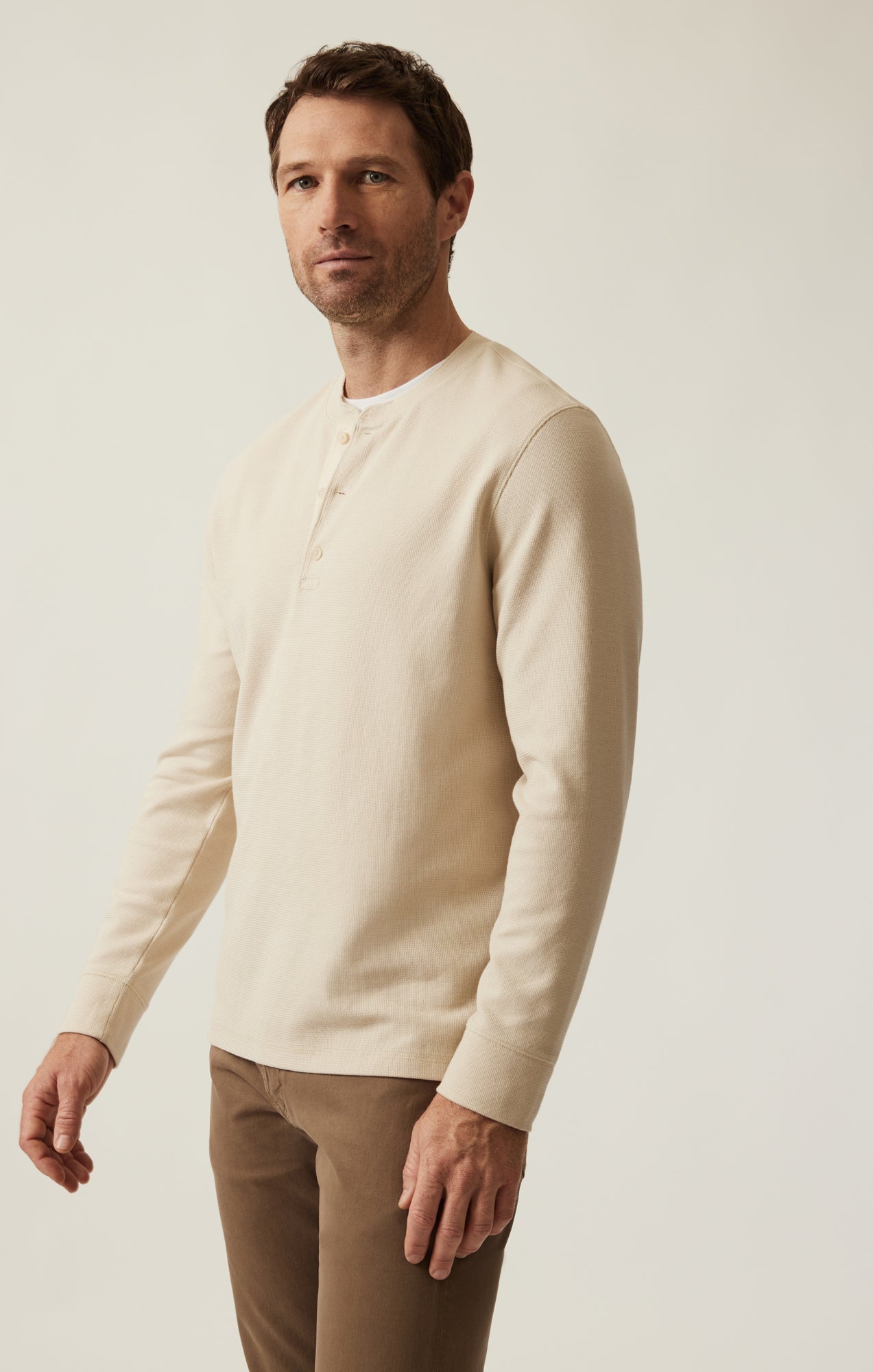 34 Heritage Long Sleeve Henley In Oatmeal