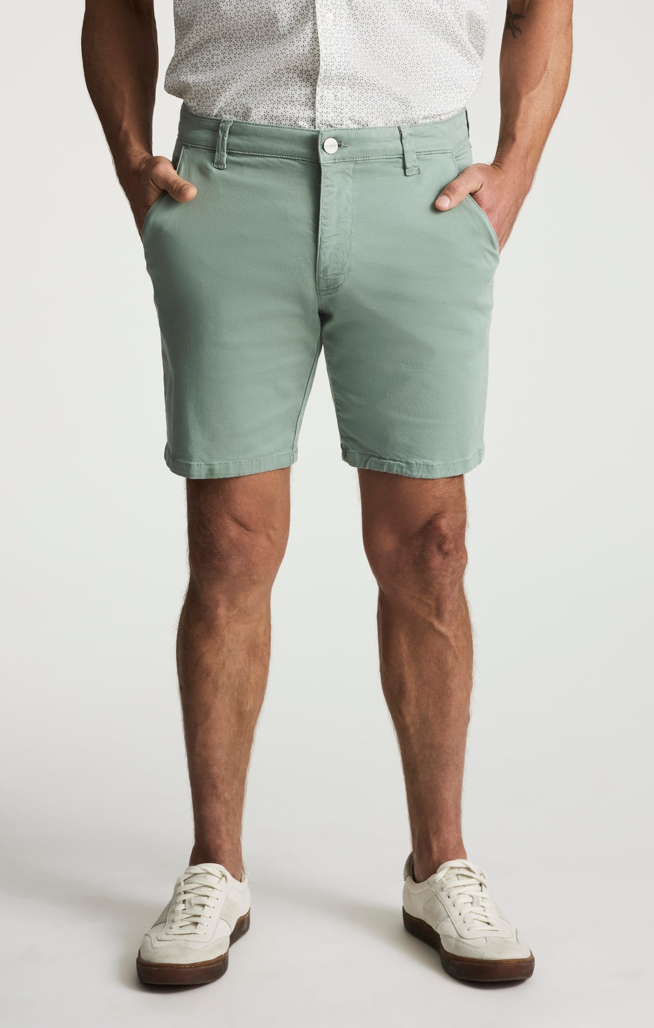 34 Heritage Arizona Slim Shorts In Iceberg Green Twill