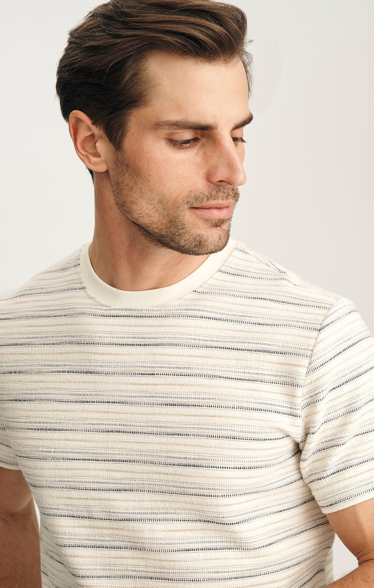 34 Heritage Striped Tee In Beige