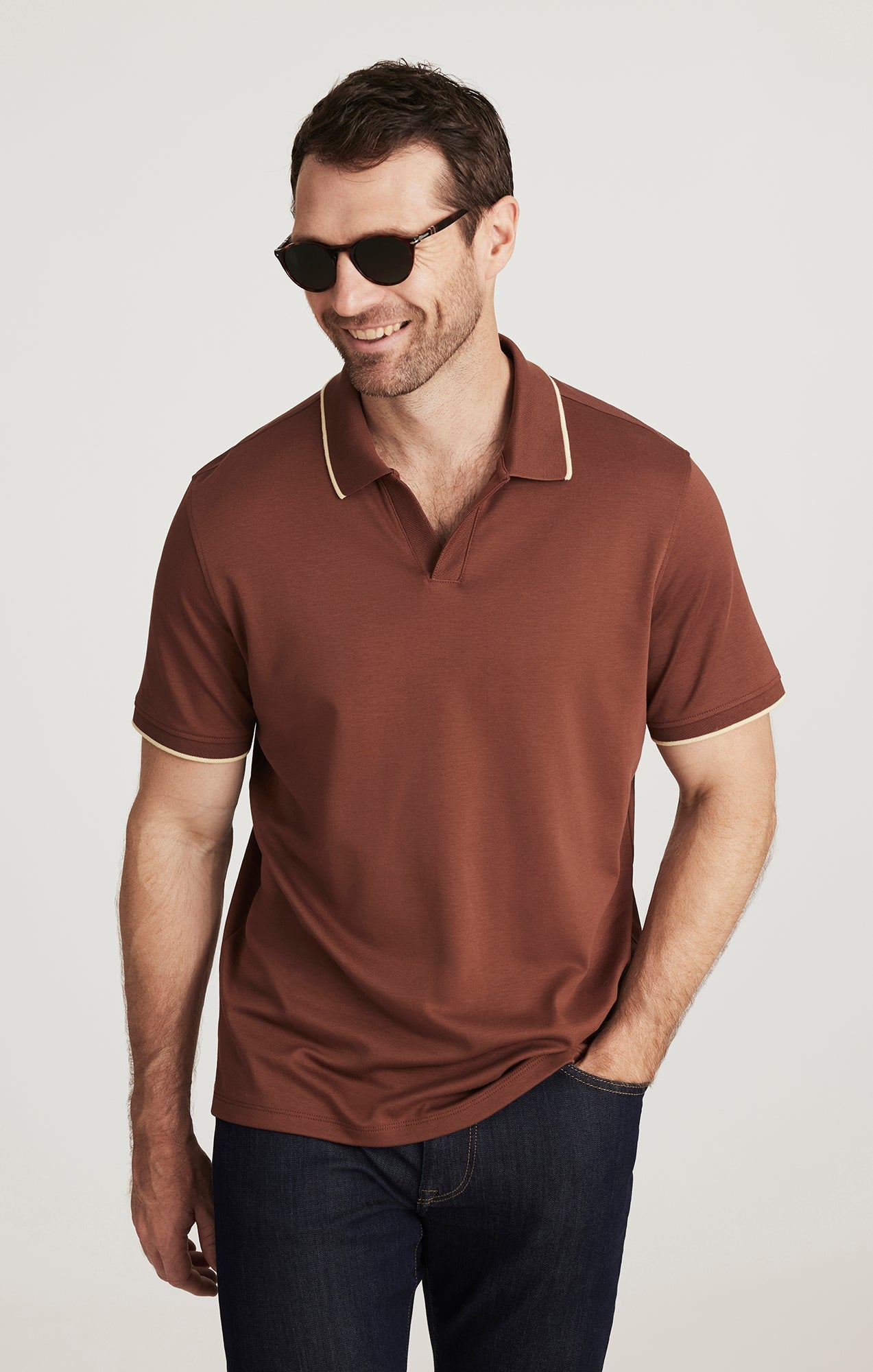 34 Heritage Riviera Polo Shirt in Cappuccino