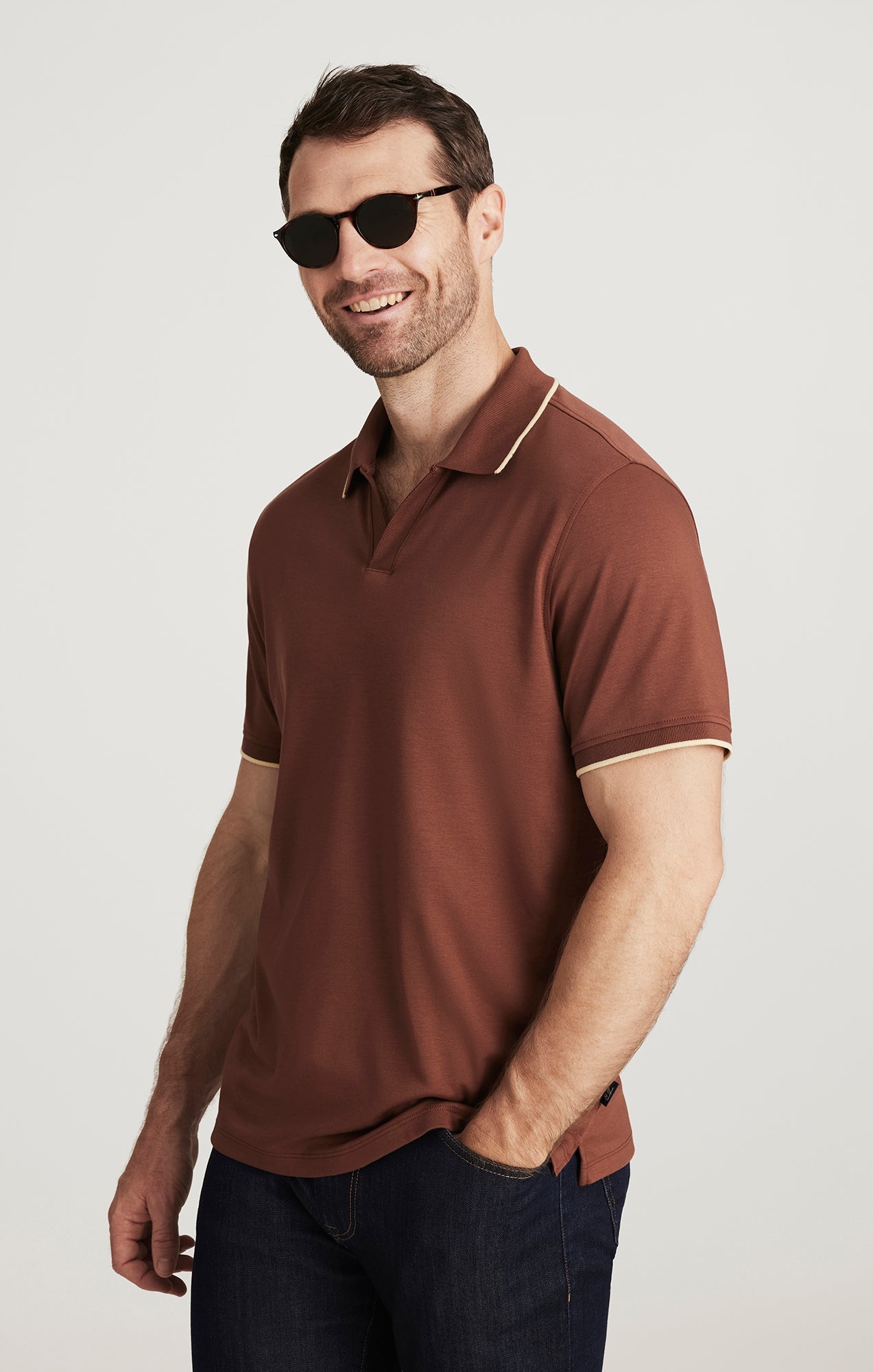 34 Heritage Riviera Polo Shirt in Cappuccino