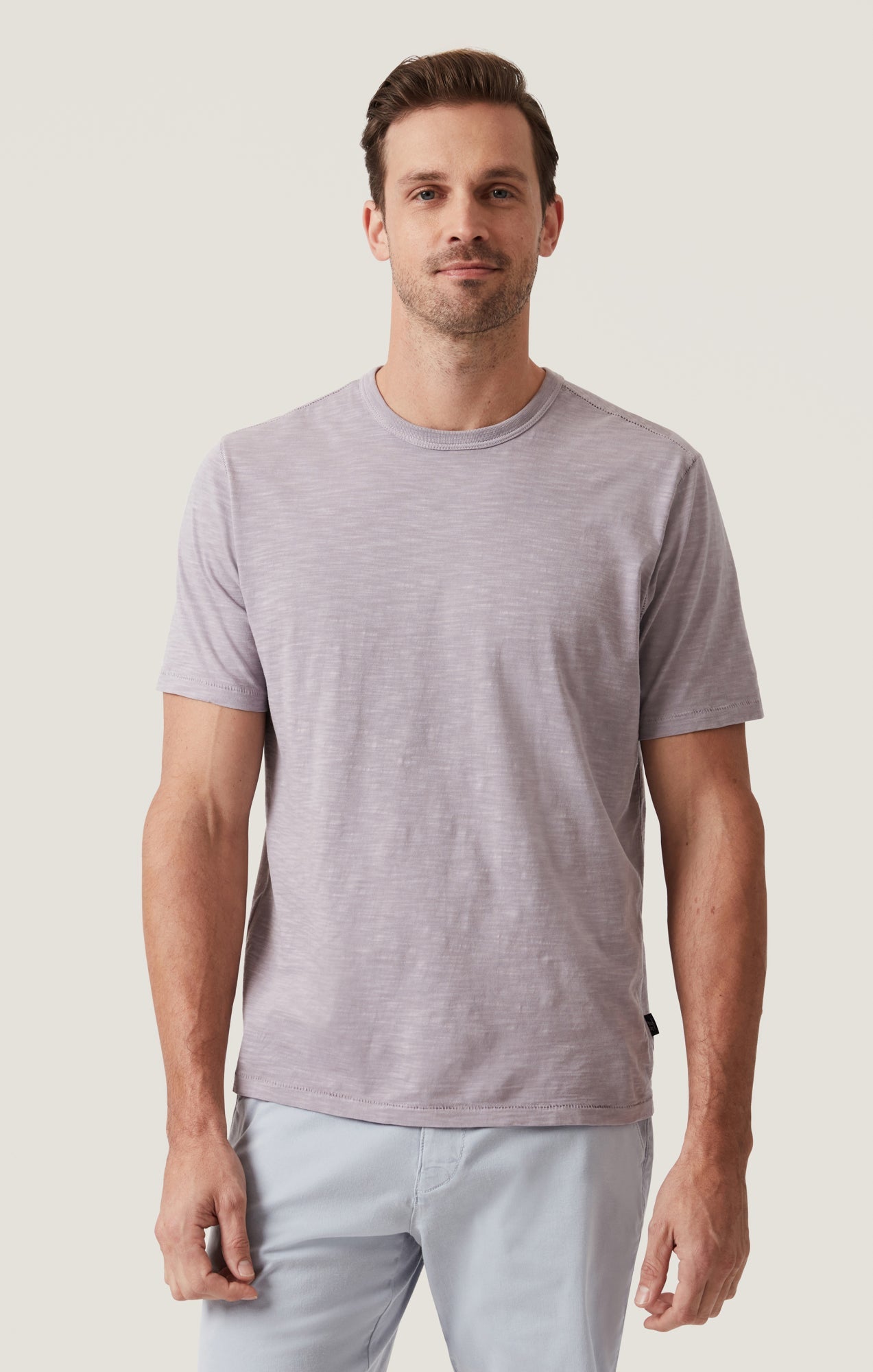34 Heritage Slub Crew Neck T-Shirt in Lilac Dust