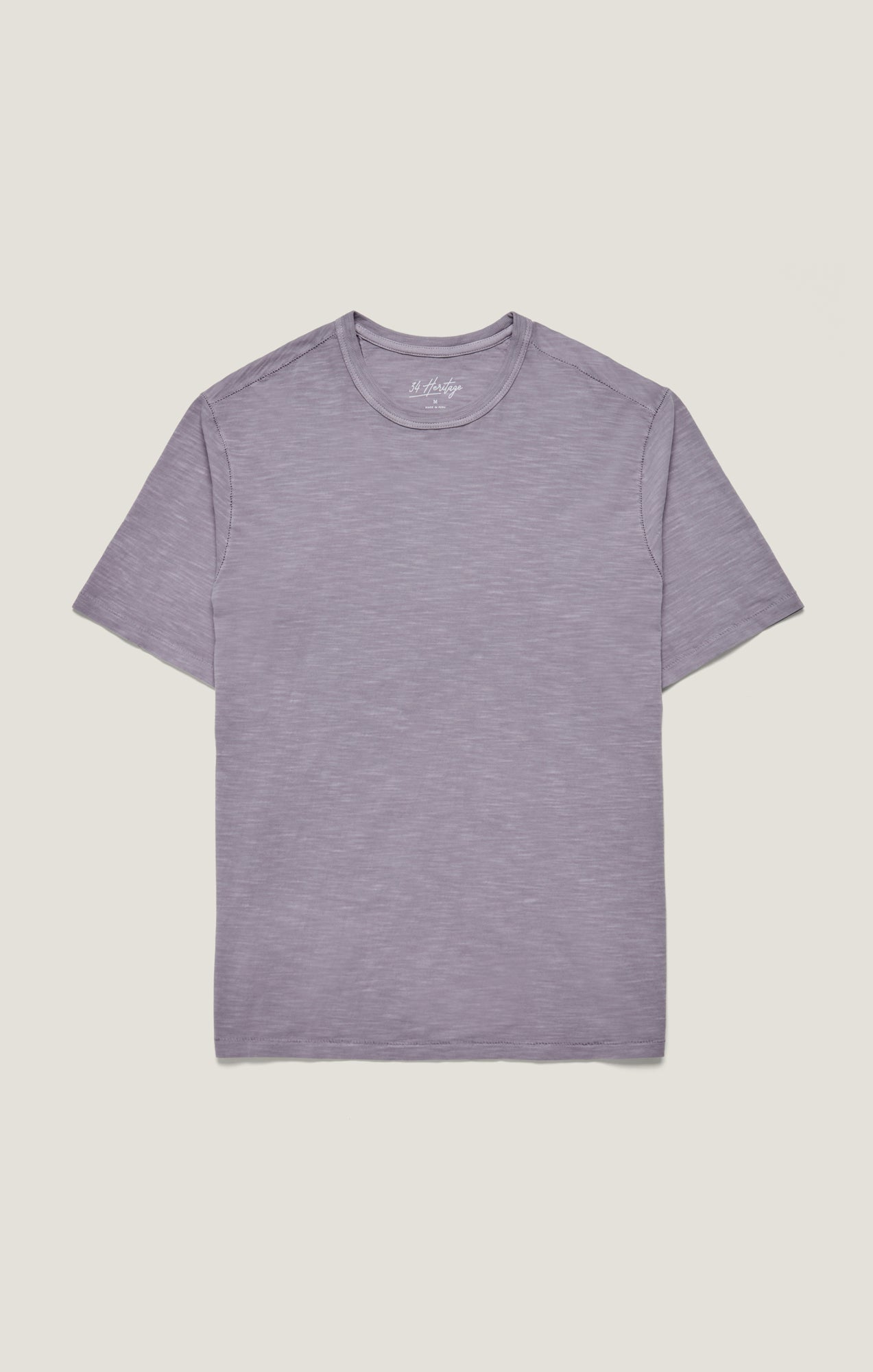 34 Heritage Slub Crew Neck T-Shirt in Lilac Dust
