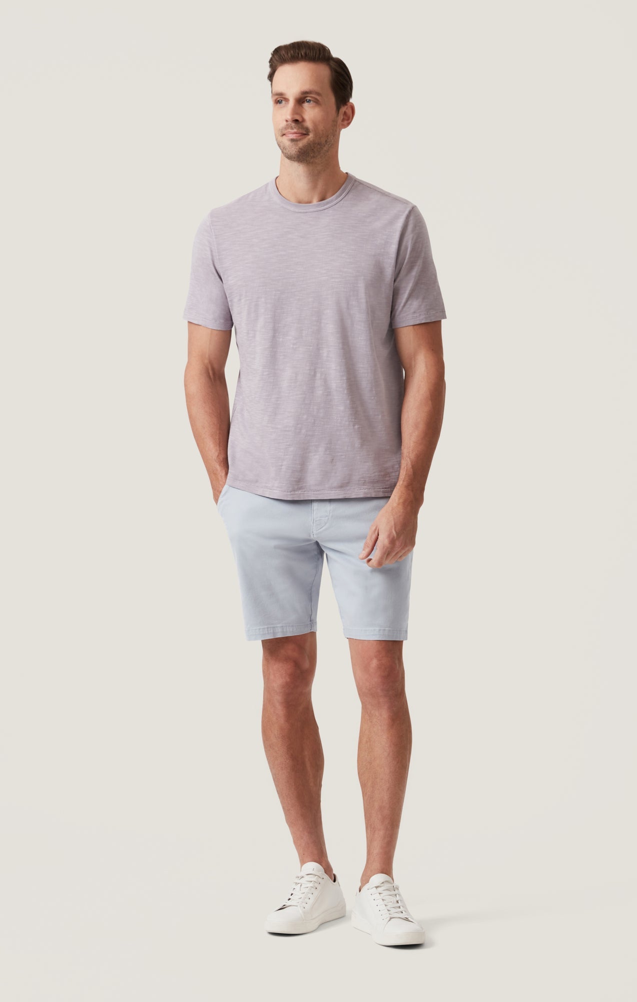 34 Heritage Slub Crew Neck T-Shirt in Lilac Dust