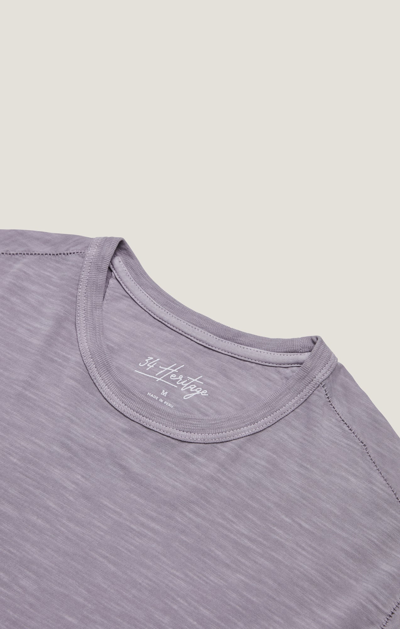 34 Heritage Slub Crew Neck T-Shirt in Lilac Dust