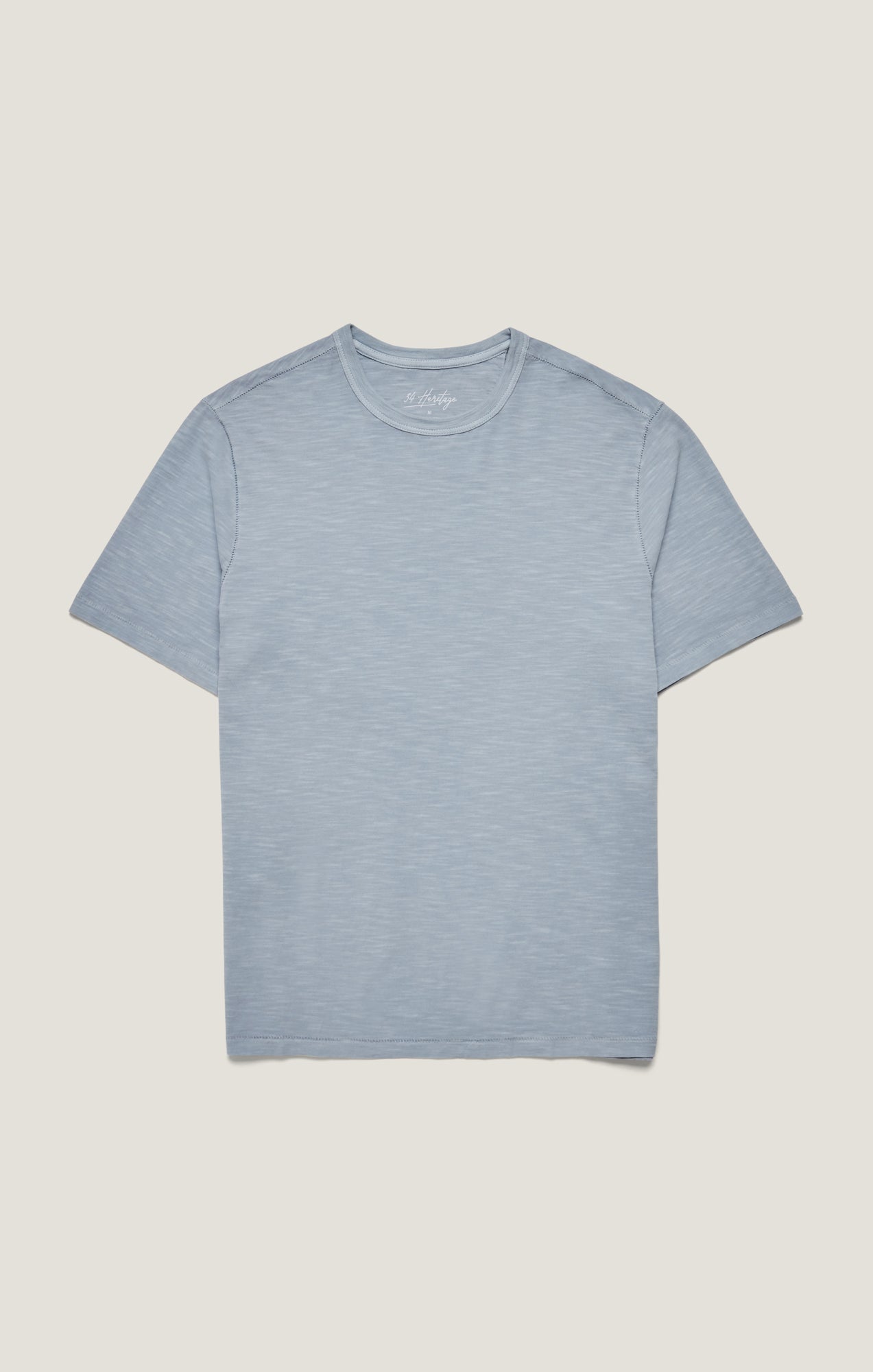34 Heritage Slub Crew Neck T-Shirt in Blue Fog