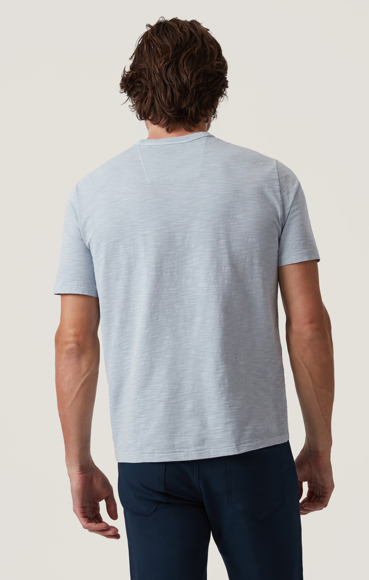 34 Heritage Slub Crew Neck T-Shirt in Blue Fog