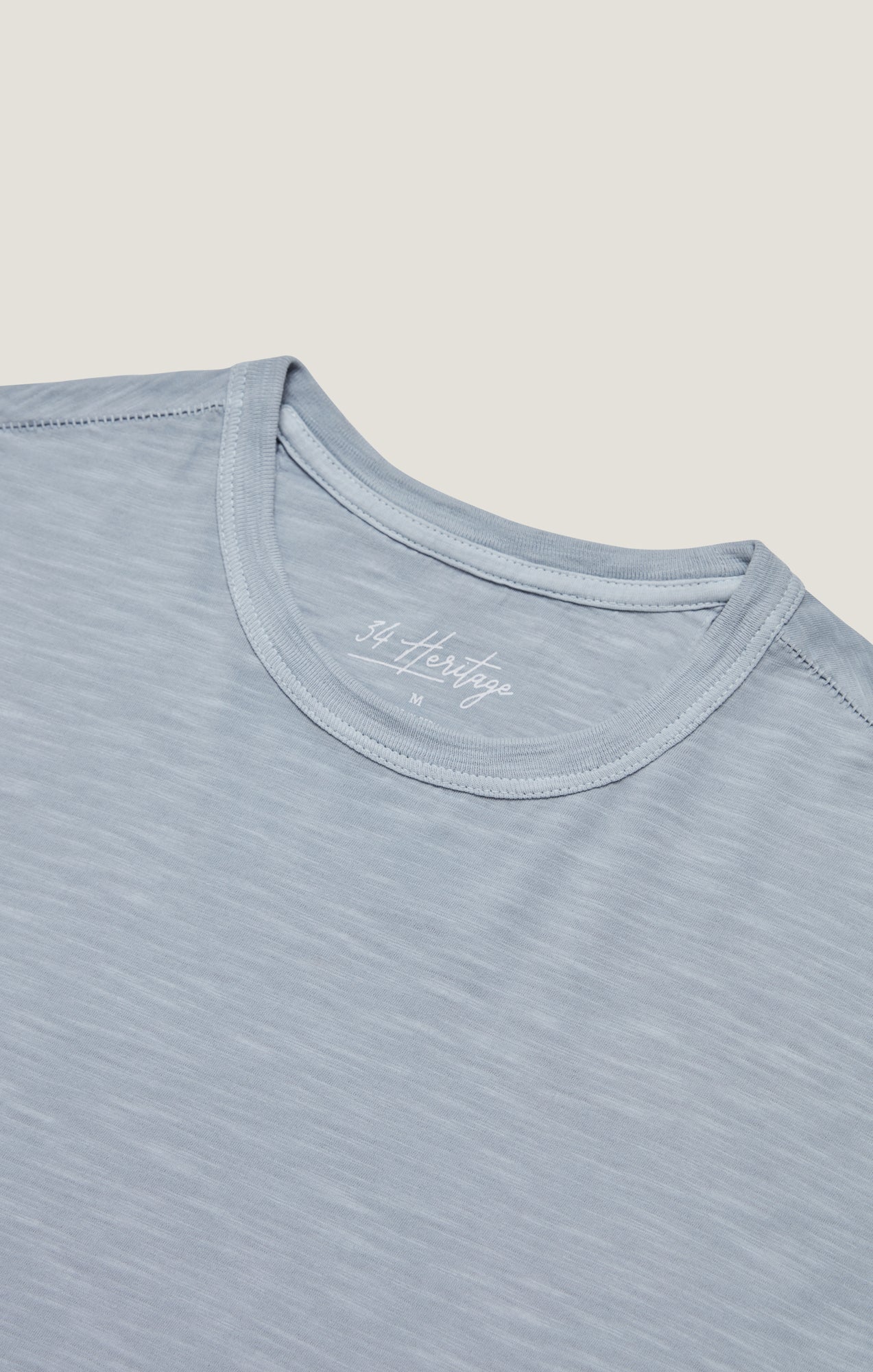 34 Heritage Slub Crew Neck T-Shirt in Blue Fog