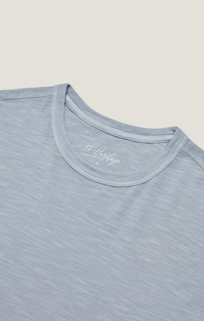 34 Heritage Slub Crew Neck T-Shirt in Blue Fog