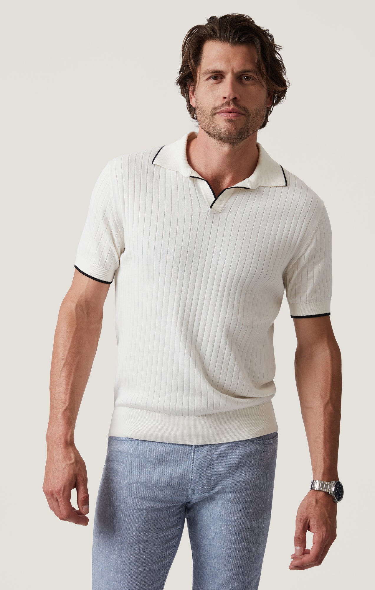 34 Heritage Polo Sweater in Off White