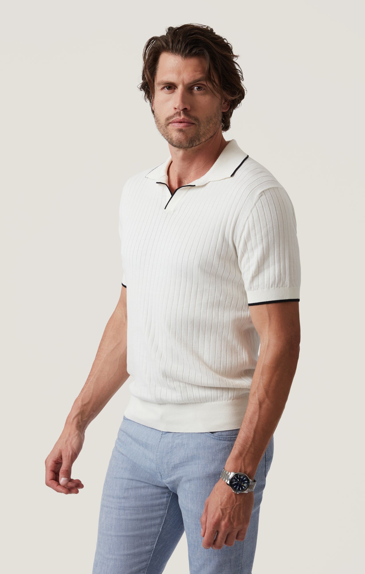 34 Heritage Polo Sweater in Off White