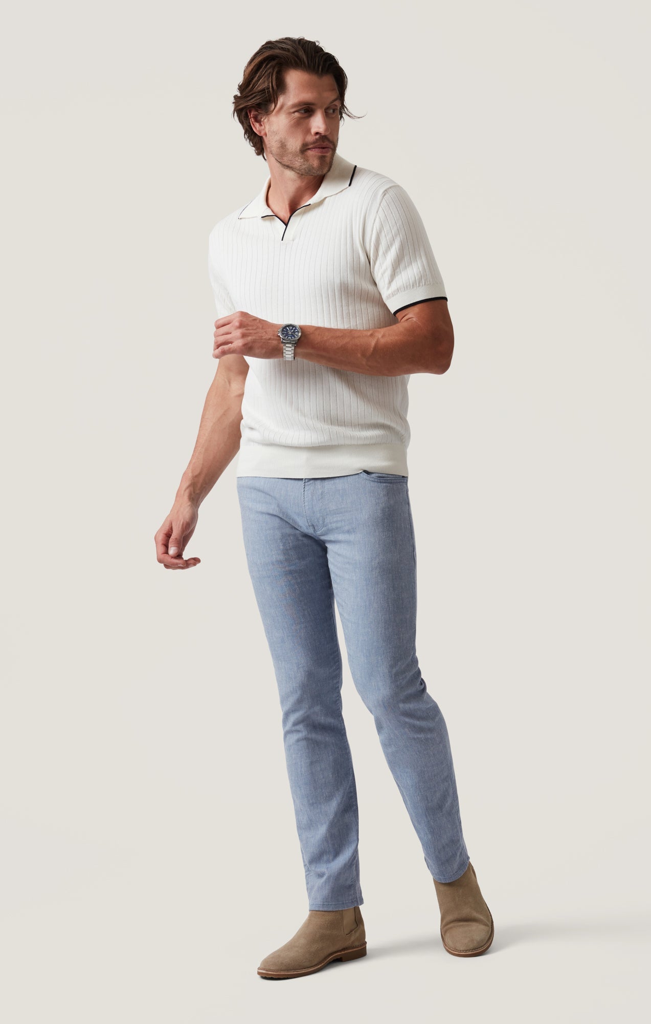 34 Heritage Polo Sweater in Off White