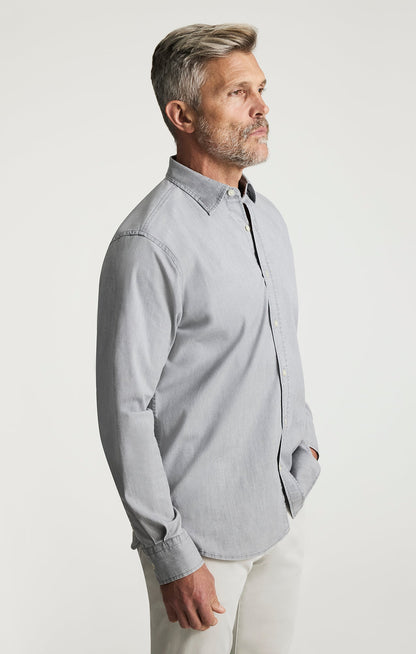 34 Heritage Denim Shirt In Grey Indigo