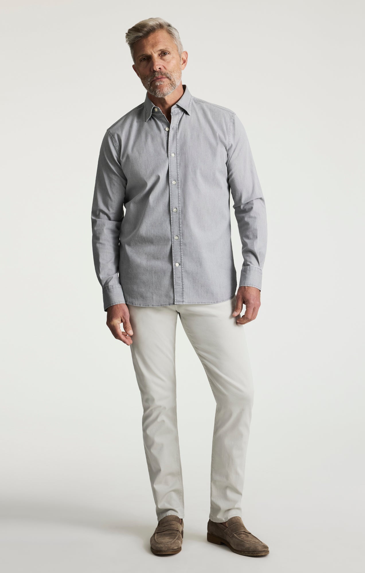 34 Heritage Denim Shirt In Grey Indigo