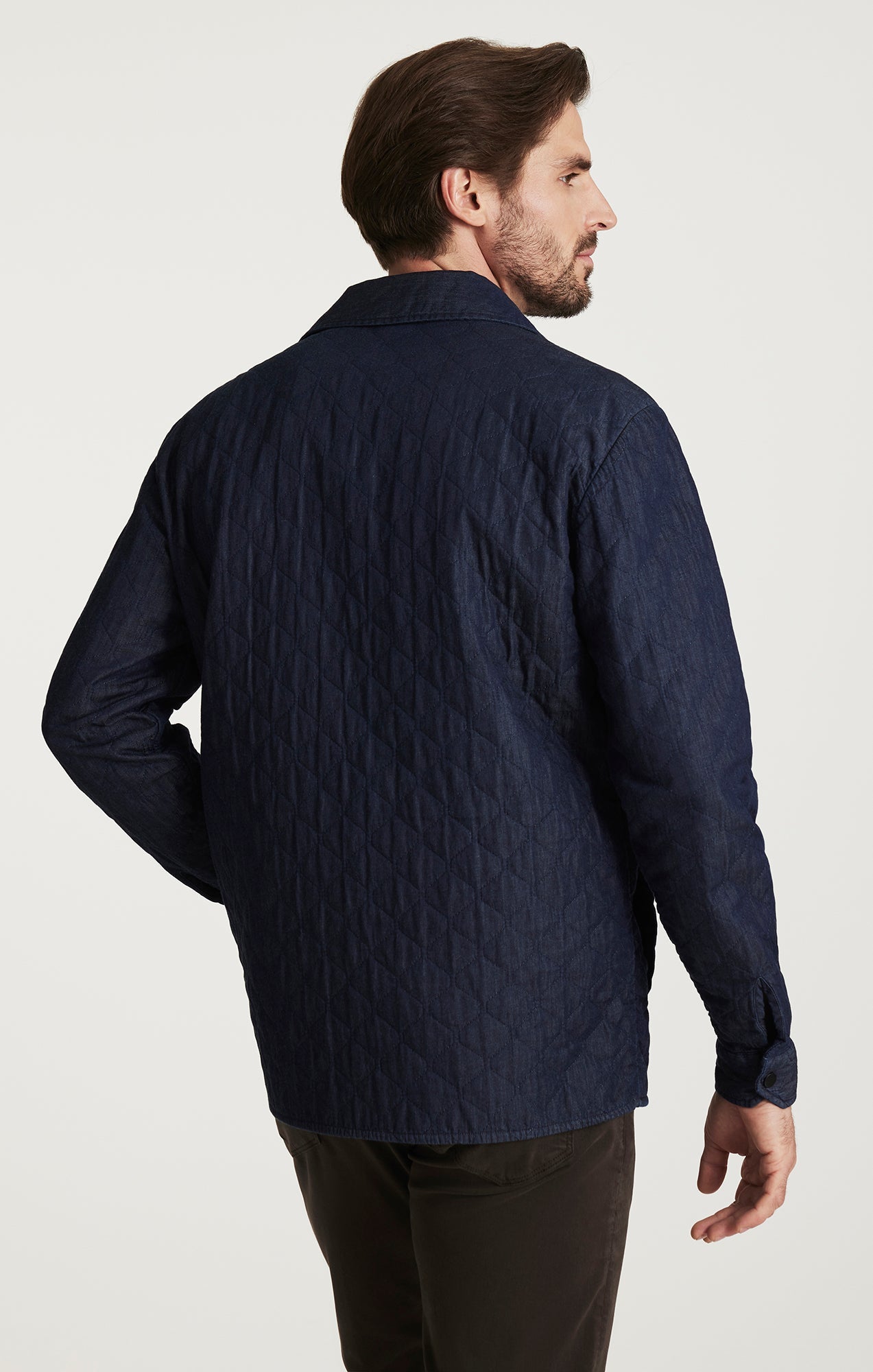 34 Heritage Denim Quilted Overshirt In Rinse