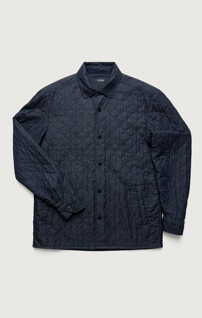 34 Heritage Denim Quilted Overshirt In Rinse