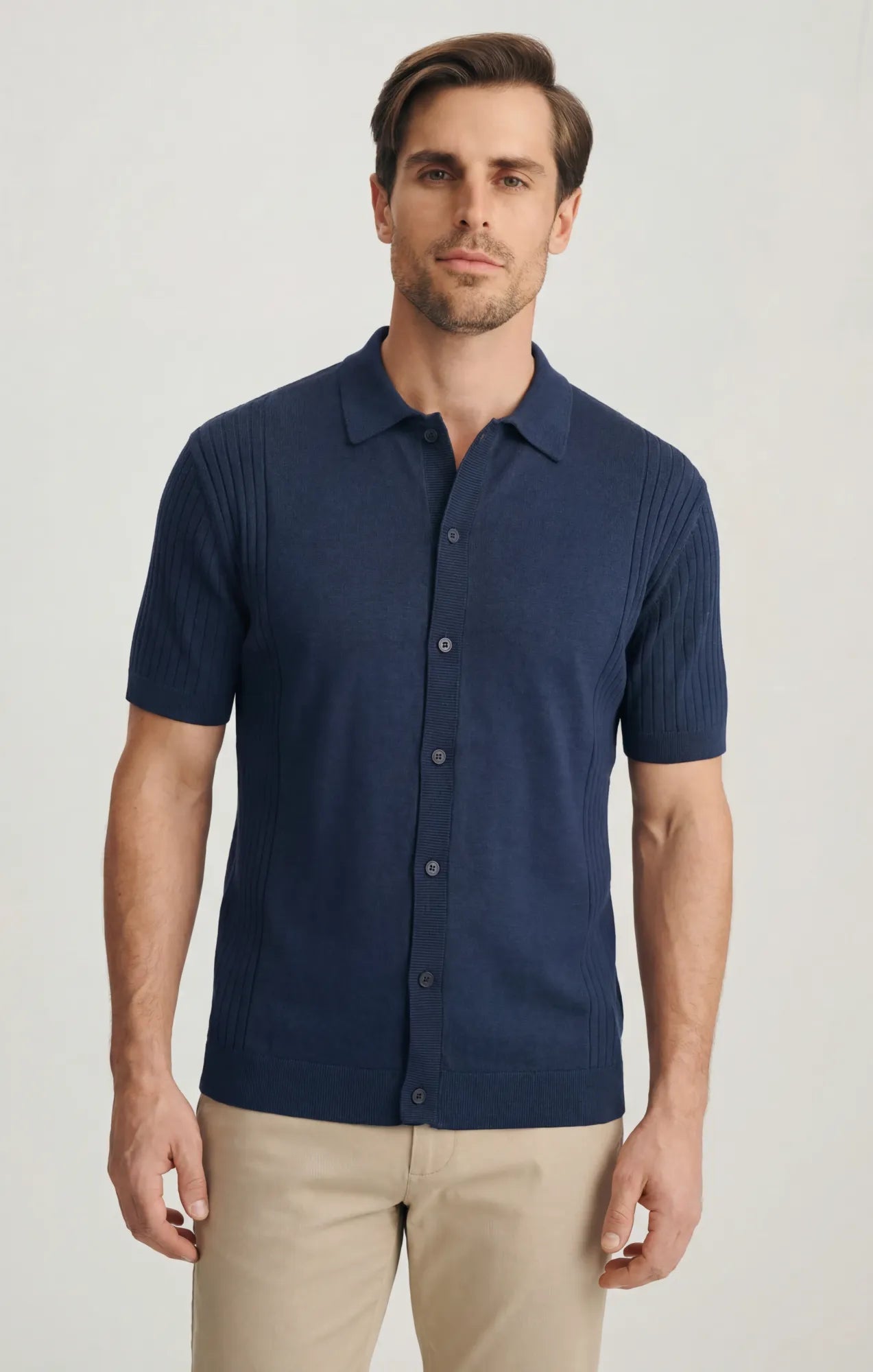 34 Heritage Button Up Sweater In Dress Blues