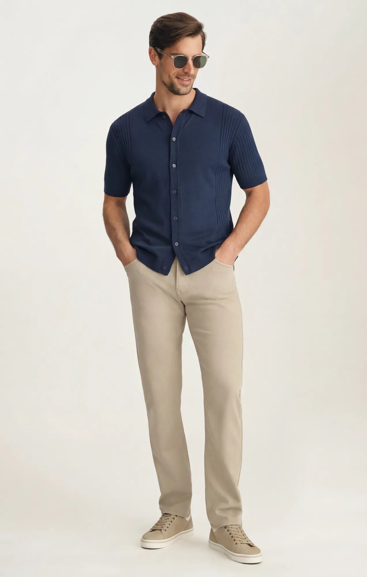 34 Heritage Button Up Sweater In Dress Blues