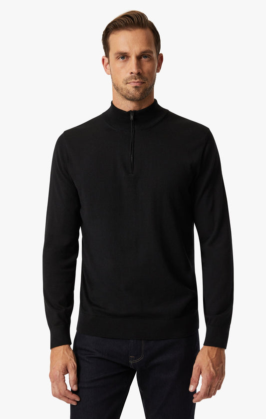 34 Heritage Quarter Zip Sweater In Black