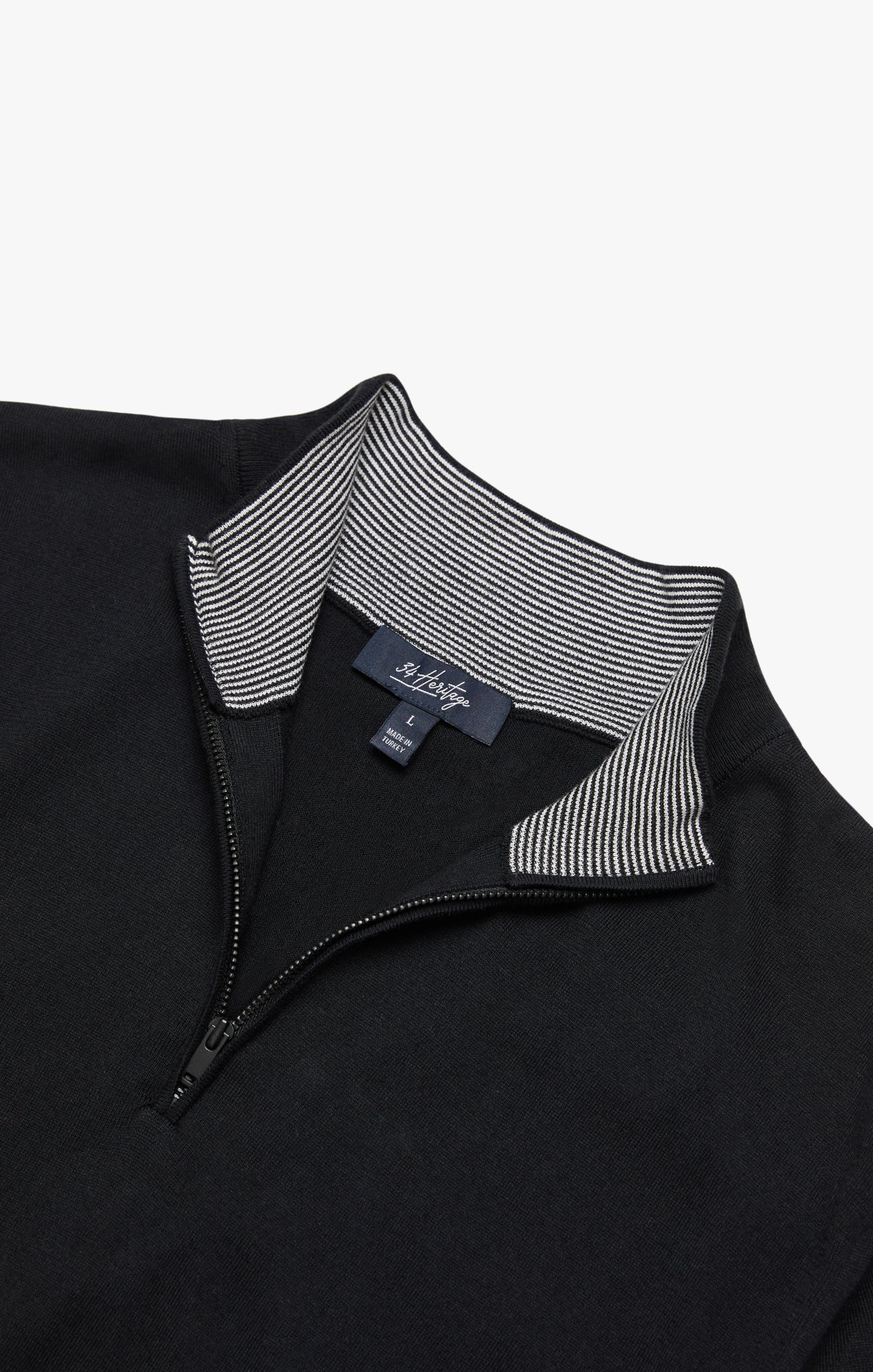 34 Heritage Quarter Zip Sweater In Black
