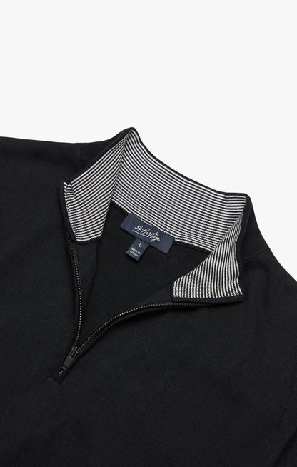 34 Heritage Quarter Zip Sweater In Black
