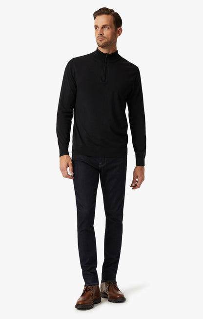 34 Heritage Quarter Zip Sweater In Black